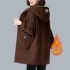 Chamarra Parka con Capucha para Mujer Invierno 2025 Nuevo Estilo Mamá Largo Medio Abrigo Cálido de Algodón Suelto Forro Polar Engrosado Chaqueta de Algodón