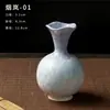 Vaso de cerâmica com craquelê de gelo de Jingdezhen, vaso de flor de mesa estilo Zen de luxo leve, ornamento de decoração de arte para arranjo floral, frete grátis