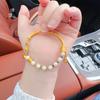 Jindian Mismo Estilo Shajin Seis Caracteres Palabras Verdaderas Borla Dos Perlas Shihuan Pulsera Media Diseño de Pulsera Sensación de Alto Nivel Temperamento