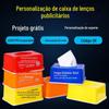 Caixa de Lenços Publicitária Caixa de Lenços Plástica Personalizada Logotipo Texto Impresso Personalizado Caixa de Guardanapos Promoção de Eventos Personalizada