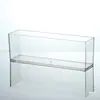 Acuario de Escritorio, Pez Betta, Acuario de Camarones, Tanque de Tortugas, Maceta con Planta Verde, Rectangular Estrecho Alto de Acrílico Transparente