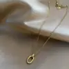 Estilo Minimalista Pingente Geométrico Vazado Corrente Clavicular Feminina ins Nicho Estilo Frio Colar Joias Elegantes Simples
