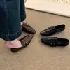 Encuentro Primero Zapatos Mocasines Marrones Estacionales Franceses para Mujer 2026 Nuevos de Primavera, Otoño e Invierno Versátiles Estilo Británico Zapatos Pequeños de Cuero