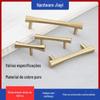Armário Guarda-Roupa Moderno Simples Nórdico Puxador de Latão Escovado Puxador de Porta de Armário Latão Dourado Brilhante Puxador de Tubo Redondo Sólido de Cobre