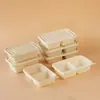 Caja de Almuerzo Biodegradable Desechable Tres Compartimentos Dos Compartimentos Rectangular para el Hogar Picnic Camping Estilo Caja de Embalaje para Frutas Caja de Almuerzo con Compartimentos