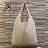 2023 Amazon Mais Vendido Chique Simples Versátil Bolsa Grande Feminina Cor Pura Tricotada Bolsa Satchel de Ombro Bolsa Tricotada Cor Pura