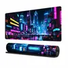 Mouse pad cyberpunk transfronteiriço, tapete de mesa extra grande para jogos, tapete de teclado anime com cena de rua japonesa, bordas seladas de borracha