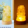 Lámpara de noche de cristal natural transfronteriza, lámpara de pilar de piedra cruda de cristal, luz ambiental de mesita de noche enchufable por USB, venta al por mayor de lámparas de cristal