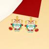 Dupla face dragão e leão dança DIY acessórios de jóias Xingshi Dragão ano mascote bolsa decoração pingente de chave pingente