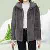 Jaqueta Curta de Fleece Coral para Mulheres, Novo Estilo Outono e Inverno 2025, Jaqueta Pijama Aconchegante com Capuz para Tamanhos Pequenos, Tamanhos Grandes, Efeito Emagrecedor