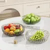 Bandeja de Frutas para Sala de Estar Uso Doméstico Nuevo Modelo 2025 Mesa de Café Plato de Frutas Bol de Frutas de Lujo Ligero Canasta de Frutas Bandeja de Bocadillos