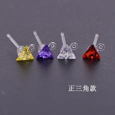 韩版百搭锆石透明树脂耳针时尚气质耳钉耳环DIY饰品配件