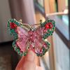 Broche Mariposa de Cristal de Industria Pesada Moda Animal Insecto Broche para Mujer Corsage Versátil para Abrigo Medio