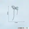 Accesorios para Uñas con Zirconia Incrustada de Cobre, Decoraciones para Uñas con Borla de Lazo Plateada, Decoraciones de Uñas Portátiles de Mariposa, Pedrería para Uñas