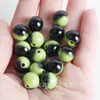 8*16mm Acrílico Duas Cores Imitação Olho de Tigre Laqueado Furo Reto Contas Redondas DIY Miçangas Feitas à Mão Corrente de Celular Acessórios para Pendurar em Bolsa