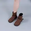 1028 Botas Martin Retro de Suela Gruesa para Mujer 2026 Nuevo Estilo Otoño e Invierno Botas Vaqueras Occidentales Delgadas con Hebilla de Cinturón Melard