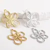 Acero Inoxidable 304 Colgante de Flor Transfronterizo Accesorios Moda Nicho DIY Collar Pulsera Joyería Colgante de Pétalo Hueco
