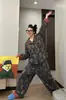 Pijama de Manga Larga de Alta Gama Estilo Coreano con Estampado de Oso para Mujer, Estilo Primavera y Otoño, Cómodo y Amigable con la Piel Conjunto de Ropa para el Hogar que se Puede Usar Afuera