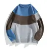Lindo Suéter Pulôver Casual Masculino Tendência Outono e Inverno Jovem Solto Estilo Hong Kong Estilo Coreano Gola Redonda