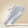 Guantes de Protección Solar de Verano para Mujer, Seda de Hielo para Ciclismo, Delgados, Antideslizantes, Transpirables, para Manicura, Anti-UV, Sin Dedos, para Conducir en Verano