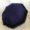 Sombrilla de Encaje Protección UV Sombrilla para Mujer Doble Uso Soleado y Lluvioso Sombrilla Plegable Linda Pegamento Negro para Estudiantes