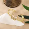 Pulseira Borboleta de Cobre com Microincrustação Moda Transfronteiriça Ouro 18K Versátil Tendência Feminina Design de Nicho Pulseira Aberta