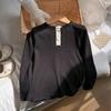 Ropa Infantil Primavera 2026 Cuello Redondo Abotonada Manga Larga Estilo Coreano Camiseta de Primavera para Niñas Camiseta Base de Algodón