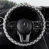Venta al por mayor transfronteriza de fundas para volante de coche a cuadros, universales para las cuatro estaciones, nuevas, sin anillo interior, con banda elástica