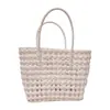 Bolsos para Mujer 2025 Nuevo Estilo Recortado Tejido a Mano Bolso de Hombro para Mujer Vacaciones en la Costa Bolso de Playa Gran Capacidad