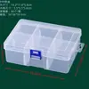Caja de Almacenamiento con Inserto Extraíble Caja de Plástico PP Transparente Accesorios DIY para Uñas Caja de Cosméticos Caja de Almacenamiento de Escritorio