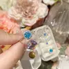 Camellia Estética Geométrica Europea y Americana Anillo Abierto en Forma de Corazón Aguamarina Set de Collares para Mujer de Lujo Ligero Diseño Francés