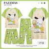Ropa Nueva para Niños 2024 Conjunto de Cuatro Piezas para Primavera, Verano y Otoño Dibujos Animados para Niños Pantalones Cortos de Manga Corta para Niños y Niñas Pijama para Casa