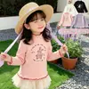 Camada Base Feminina de Comércio Exterior Novo Estilo 2026 Outono/Inverno De Rong Quente Acabamento em Forma de Orelha Top Camiseta Listrada de Manga Longa Infantil