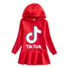 Vestido Suéter con Capucha de Algodón Puro para Niña Estilo TikTok Hoja de Loto Casual