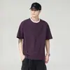 Camiseta de Algodón Fresco de Manga Corta para Hombre 2026 Verano Casual Transpirable Camiseta de Manga Corta Blanco Negro Morado