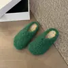 Populares zapatos peludos de alta gama para mujer, para uso exterior en otoño e invierno, zapatos de algodón afelpado, nuevas pantuflas peludas sin cordones 2026