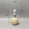 Kit de Materiales DIY para Set de Lámpara de Mesa Tejida Hecha a Mano, Lámpara de Madera Maciza, Marco de Hierro Metálico, Accesorios para Base de Lámpara de Mesa de Cuadrícula de Abuela