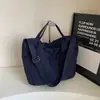 Bolsa Transversal Grande de Cor Sólida Casual Alta Aparência Tendência Sensação Relaxada Bolsa de Ombro Único Bolsa Tote Estilosa para o Trabalho