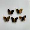 Piedra Fuerte Amarilla Ágata Negra Ágata Roja Malaquita Lapislázuli 9.6X13.2Mm Mariposa Doble Cara Plana Piedra Suelta Accesorios