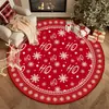 Alfombra Redonda Navideña de Venta Caliente Transfronteriza para Sala de Estar del Hogar, Felpudo Resistente al Desgaste, Manta para Mesita de Noche de Dormitorio, Alfombra de Piso de Fácil Cuidado