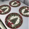 Venda Quente Transfronteiriça Dropshipping Jogos Americanos de Linho de Natal, Antiderrapantes, Fáceis de Limpar, Resistentes a Manchas, Laváveis