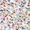 Decalque de Flor Cerâmica Esmaltada Estilo Chinês Artesanal diy Colar Pulseira Brincos Acessórios de Joia Contas