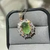 Pingente de Pedra de Uva Natural, Cristal Fluorescente Tipo Gelo, Prata 925 Limpa com Inlay de Precisão, Pedra Principal 8X12mm