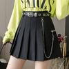 Foto Real de Falda Plisada con Cadena Primavera y Verano Nueva Falda Línea A Aspecto Adelgazante Falda Corta Anti-Exposición Cintura Alta Estilo Preppy Falda para Mujer