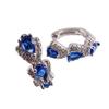 Pendientes de circonita azul Klein, elegantes accesorios de celebridades europeas y americanas, hebilla retro para la oreja de revista e2306