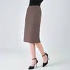 Moda Extranjera Más Vendida Elegante Falda Cuadros Cintura Alta Longitud Rodilla Falda Lápiz Viajes de Negocios Oficina Moda Falda para Mujer