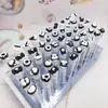 Pincel de mascara de tubo transparente de dibujos animados mezcla de colores mini de dibujos animados lindo independiente con tubo pincel de mascara de pestañas peine pequeño en stock