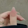 Explosões do TikTok Usando Unhas Postiças Senso Avançado Blush Strass Grande Peças de Unha Artesanais Peças de Unha Pré-fabricadas Spice Girl Peças de Unha Postiça