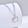 Colar Hello Kitty da Moda e Doce Estilo Coreano para Mulheres Nicho Simples e Fofo Colar de Desenho Animado Presente de Aniversário Suprimento para Transmissão ao Vivo