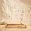 Estante para aretes de arte en hierro, estante de almacenamiento para aretes, soporte de exhibición de joyas para collar montado en la pared, accesorio de exhibición de estante de joyas para el hogar